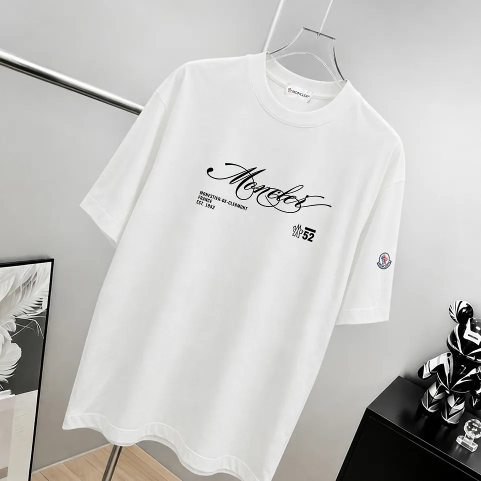 moncle～ logo 《 》7a tee ， Same Style ， : Black White Coffee Brown Size：S（90-130 ） M（125-150 ） L（135-165 ） XL（160-190 ） XXL（185-220 ）